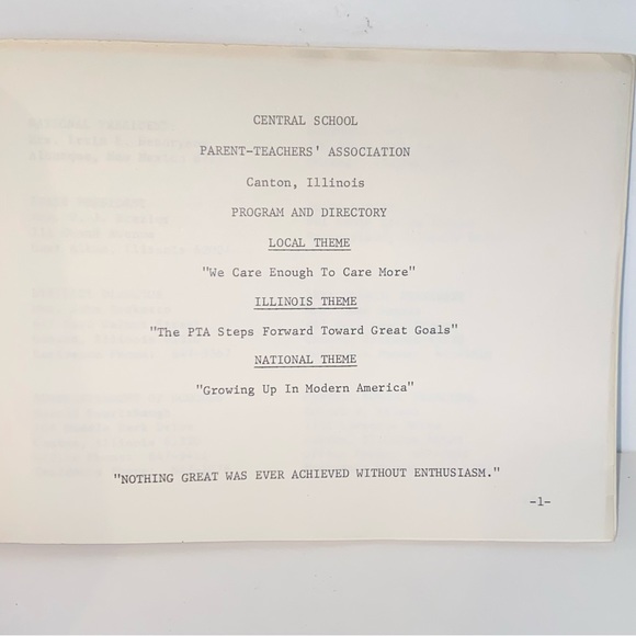 Vintage 1960s Canton Illinois Central School District #20 PTA Directory - Picture 4 of 11